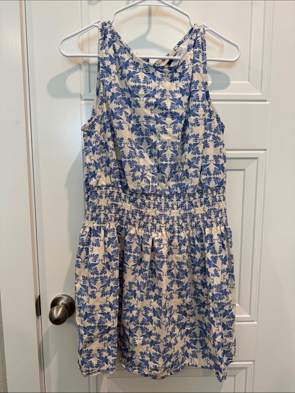 Universal Thread Blue Floral Smocked A-Line Dress